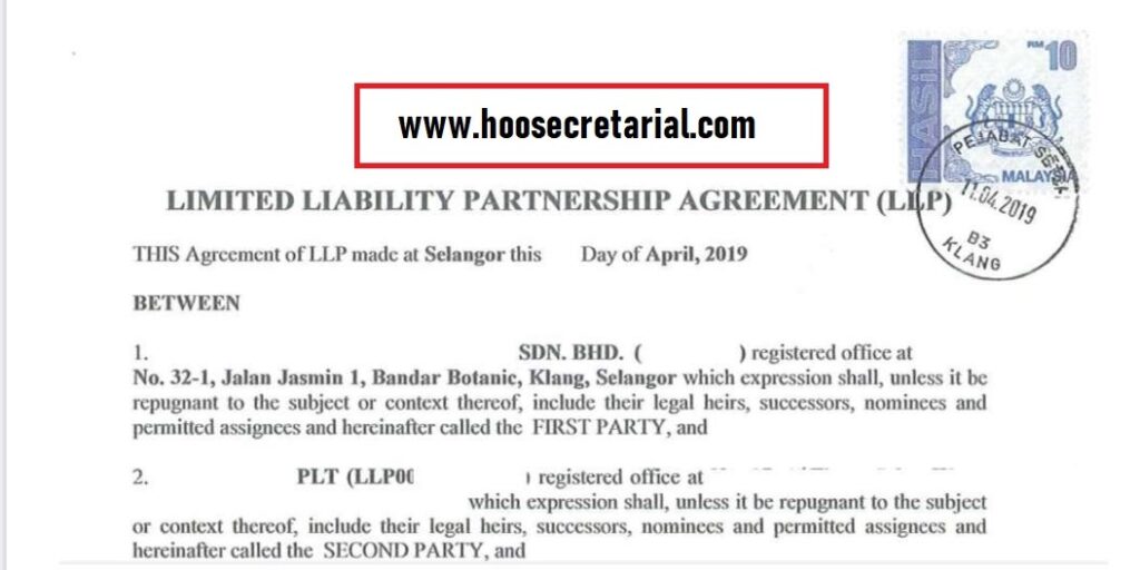 LLP Partnership Agreement Stamped